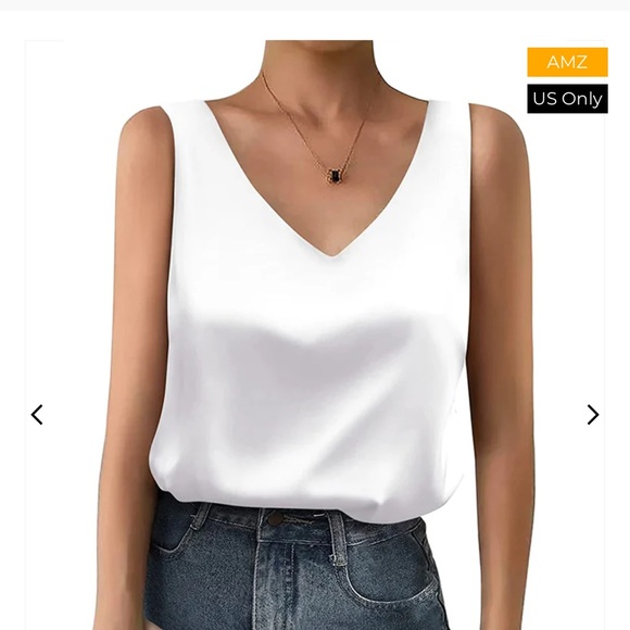 Silk satin tops black+white - Picture 3 of 3